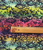 Rainbow Snake Print Fabric – Multicolour Animal Pattern by the Metre - Whotex Fabrics London