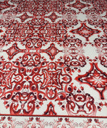 Red Baroque Sequin Fabric for Occasion Wear - Whotex Fabrics London