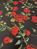 Red Rose Print Chiffon Satin Fabric by the Metre – Elegant Dressmaking - Whotex Online Fabric Store