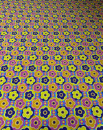Retro Floral Lycra Stretch Fabric by the Metre - Whotex Fabrics London