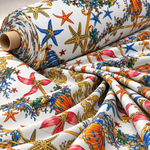 Sea Life Print Lycra Stretch Fabric by the Metre - Whotex Fabrics London