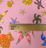 Sea Shell Pattern Sugar Fabric by the Metre - Whotex Fabrics London