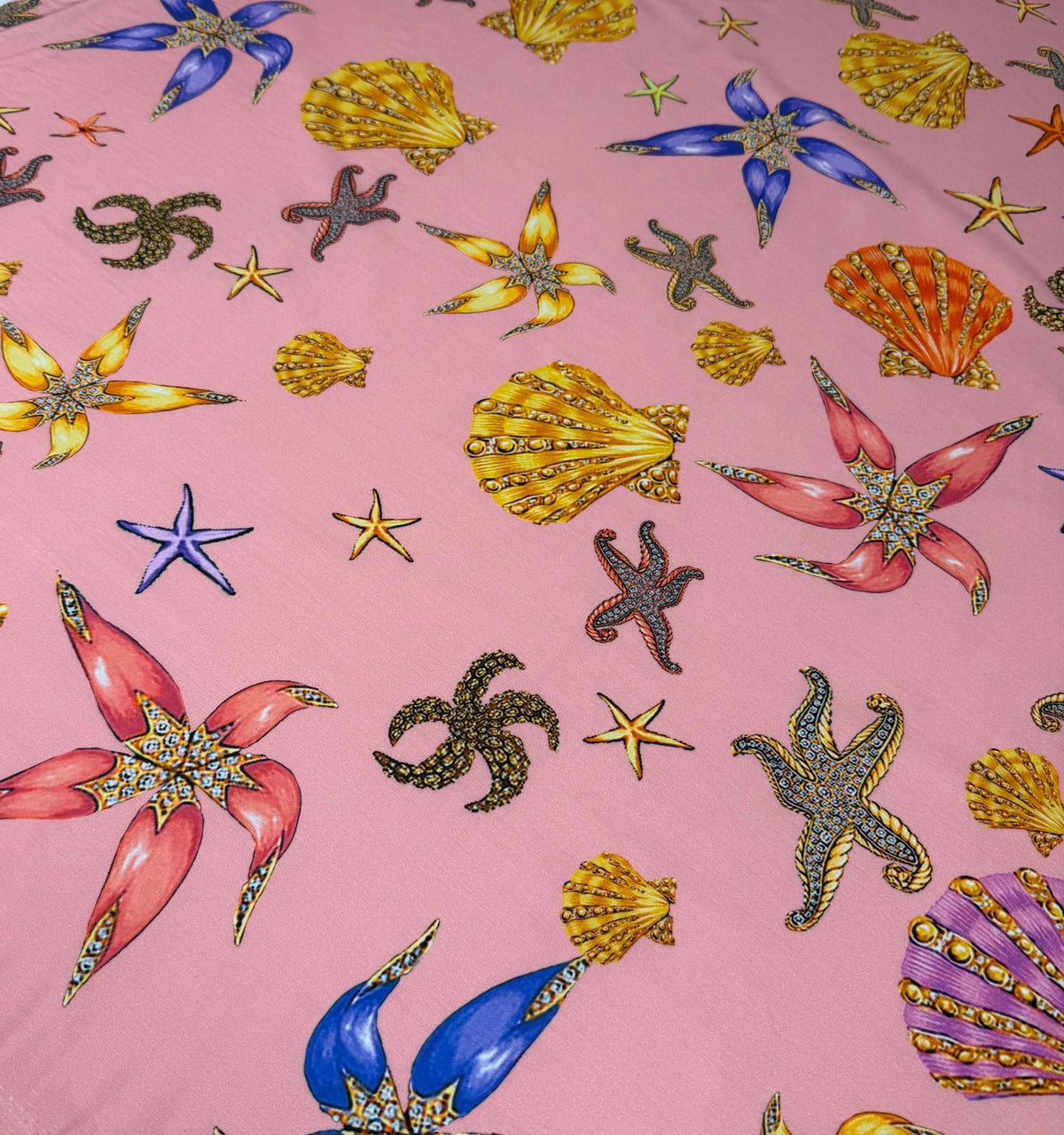 Sea Shell Pattern Sugar Fabric by the Metre - Whotex Fabrics London