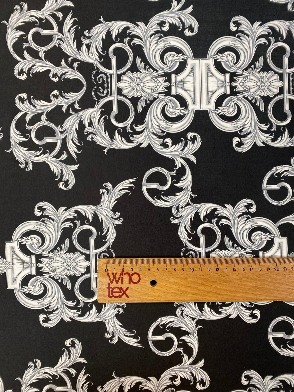 Silver Baroque Fabric by the Metre - Whotex Fabrics London