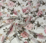Soft Floral Print Chiffon Fabric by the Metre - Whotex Fabrics London