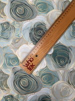 Soft Green Floral Chiffon Fabric by the Metre - Whotex Fabrics London