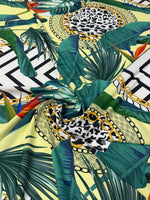 Tropical Leaf & Chain Print Fabric by the Metre - Whotex Fabrics London